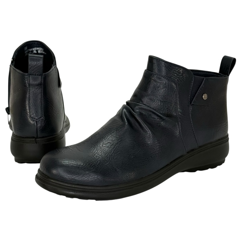 Easy Street Ariadne Navy Burnished Faux Leather Womens Shooties Size 9M - Picture 8 of 12